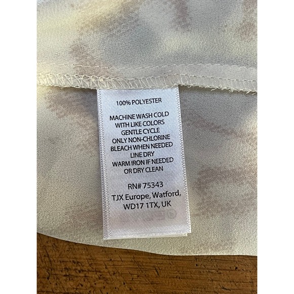 NWOT Womens Cynthia Rowley Light Chiffon‎ Peasant Blouse Ivory Beige S - Picture 6 of 6